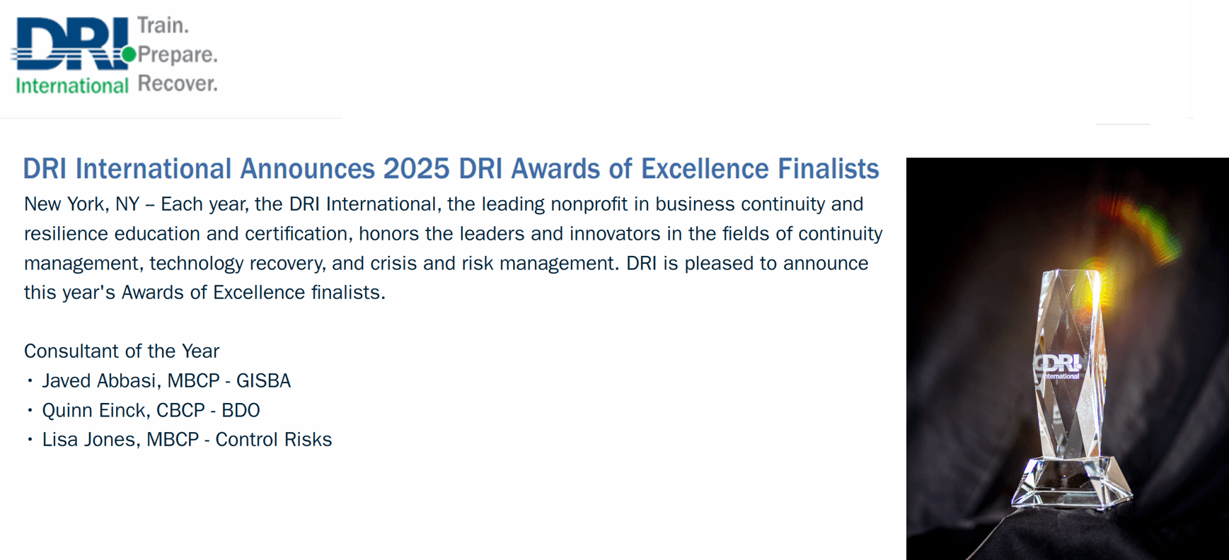 Top Three Consultants of the Year 2025